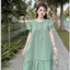 Váy bầu form rộng tay cánh tiên đuôi cá form rộng xếp ly cổ tròn Đầm bigsize dáng suông xòe oversize cute T643G