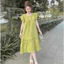 Váy bầu form rộng tay cánh tiên đuôi cá form rộng xếp ly cổ tròn Đầm bigsize dáng suông xòe oversize cute T643G