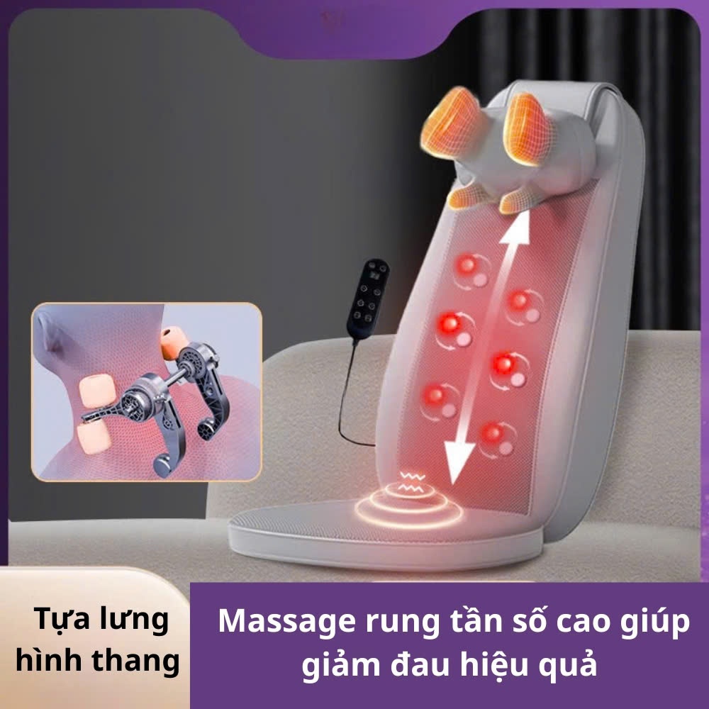 Đệm Ghế massage toàn thân - Đệm massage chuyên sâu vùng lưng và cổ vai gáy- Bảo hành 12 tháng