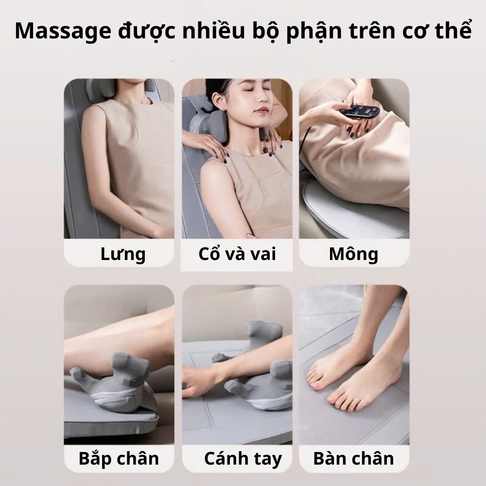 Đệm Ghế massage toàn thân - Đệm massage chuyên sâu vùng lưng và cổ vai gáy- Bảo hành 12 tháng