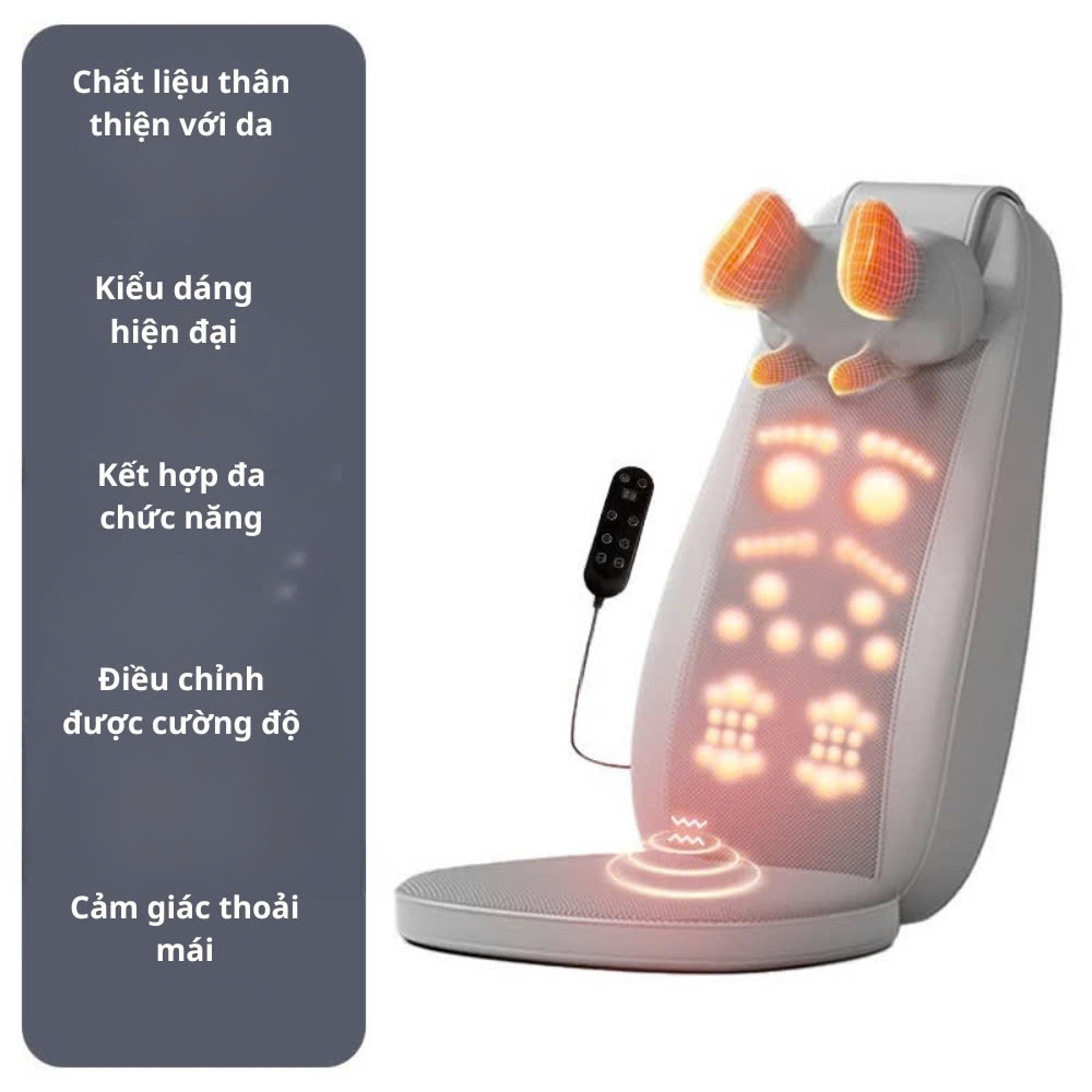 Đệm Ghế massage toàn thân - Đệm massage chuyên sâu vùng lưng và cổ vai gáy- Bảo hành 12 tháng