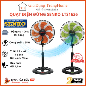 Quạt Lửng Thân Sắt 7 Cánh Senko LTS1636 - LTS1631 Công suất 65W Quạt Lỡ Đứng Màu Tuỳ Chọn Chính Hãng