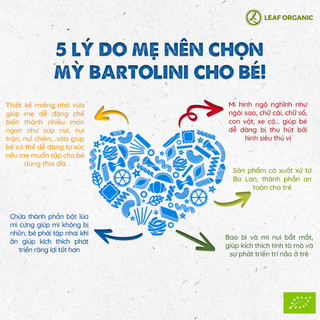Mì nui rau củ cho bé hình động vật Bartolini 250g
