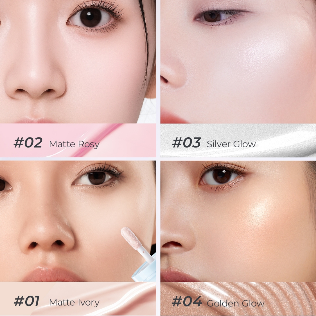 SACE LADY Má hồng lười + Kem bắt sáng dạng lỏng  lâu trôi, điểm tự nhiên cho mặt bộ makeup 7g
