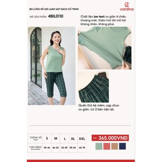 Đồ bộ nữ CARDINA chất liệu Ice text màu sắc trẻ trung thoáng mát kiểu dáng nhẹ nhàng thoải mái 4BIL021