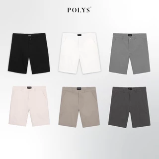 Quần short nam POLYS vải Kaki Cotton dày dặn, co giãn Form Regular Quần Short Kaki Nam