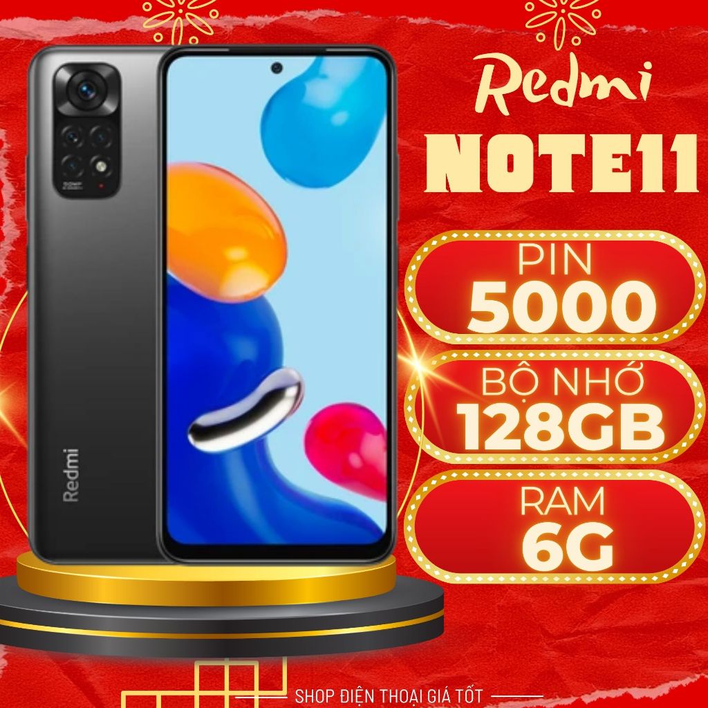 Điện thoại Redmi NOTE 11 (6G/128gb), điện thoại giá rẻ bảo hành 6 tháng ...