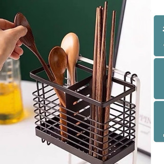 CẮM ĐŨA INOX CAO CẤP CÓ MÓC TREO, Ống Cắm Đũa Thìa Inox Sơn Tĩnh Điện 4101, không gỉ