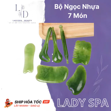 [Tách lẻ] Bộ ngọc cạo gió dưỡng sinh 7 món nhựa. Dụng cụ cạo gió ấn huyệt massage thư giãn