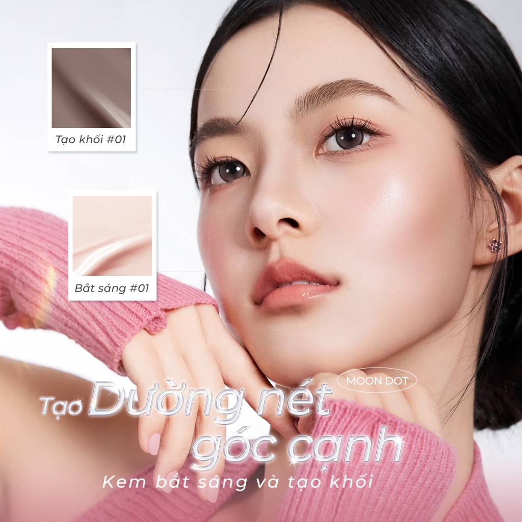SACE LADY Liquid Contour lâu trôi có sắc tố cao + Kem bắt sáng dạng lỏng chống thấm bộ trang điểm
