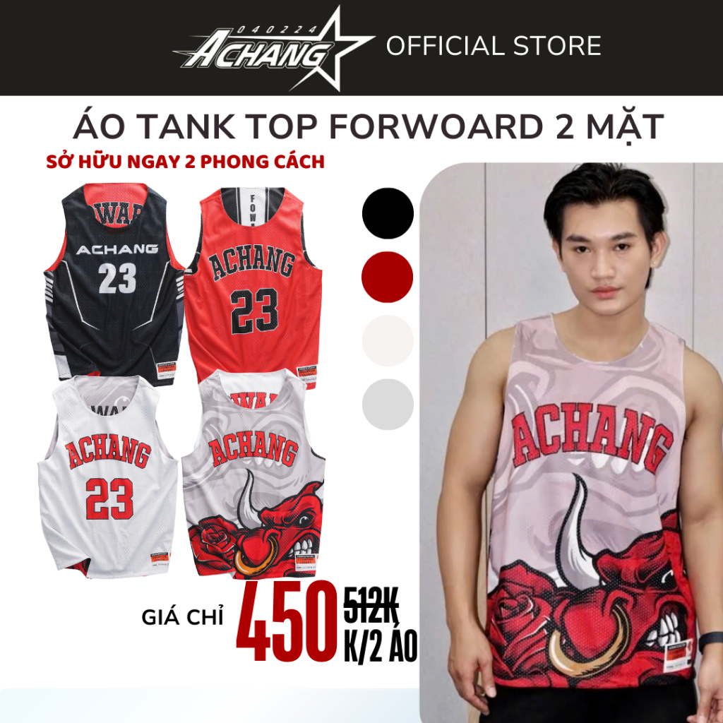 [MUA ÁO TẶNG VÒNG] Áo ba lỗ 2 mặt Forwoard dành cho cả nam và nữ unisex thoáng khí, thoải mái Achang