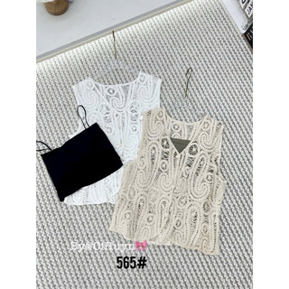 LT - Áo len ren đan móc sát nách ba lỗ style vintaget Boho 1019