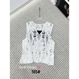 LT - Áo len ren đan móc sát nách ba lỗ style vintaget Boho 1019