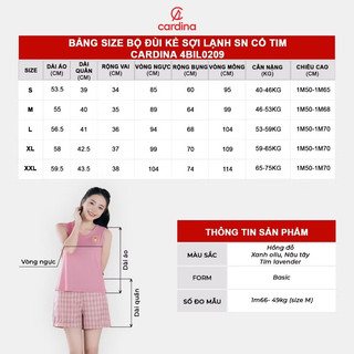 Đồ bộ nữ CARDINA chất liệu Ice text màu sắc trẻ trung thoáng mát kiểu dáng nhẹ nhàng thoải mái 4BIL02
