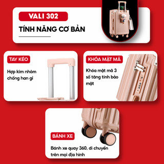 Vali Kéo Du Lịch Cao Cấp Kingsun Size 20/24/28 KS-219/302 Chất Liệu Nhựa ABS+PC Bảo hành 5 năm