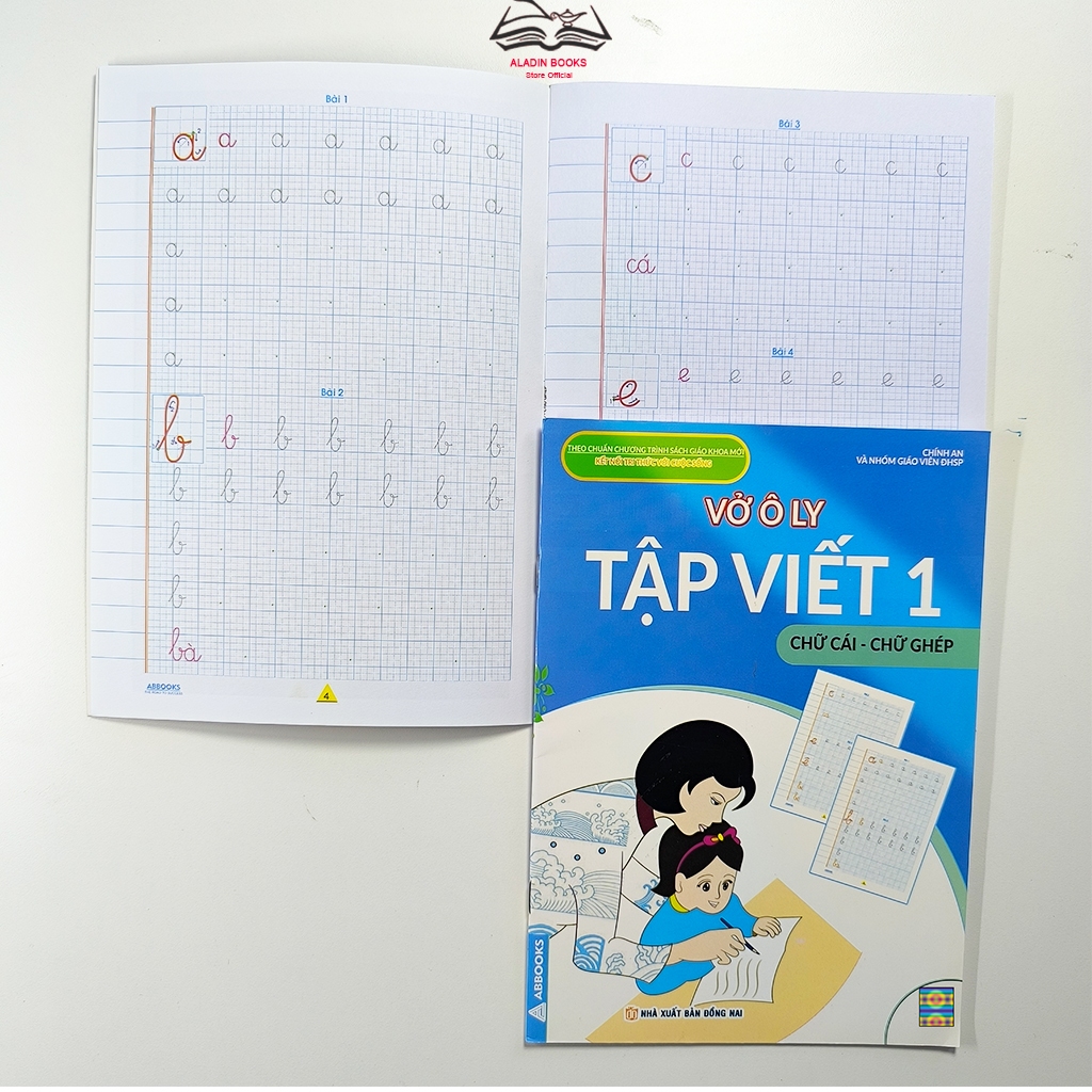 Sách- Bộ 4 Quyển Vở Ô Ly Tập Viết 1-Theo Chuẩn Chương Trình SGK Mới- Tặng Bảng Tóm Tắt Toán Tiểu Học
