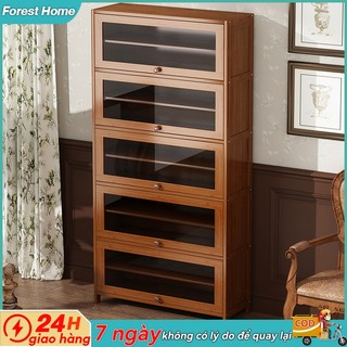 Tủ đựng giày dép kệ giày bày đồ đa năng kệ để  Sức chứa lớn tủ đựng giày dép gỗ tre Tủ giày cửa lật