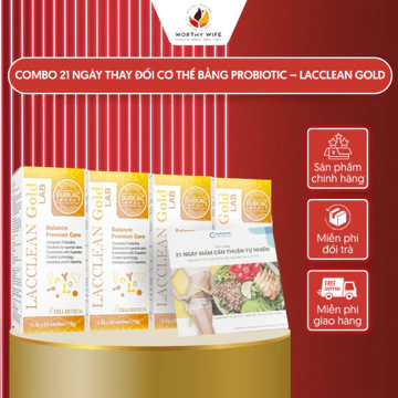 Combo 21 Ngày Thay Đổi Cơ Thể Bằng Probiotic - Cẩm Nang & 4 Hộp Men Vi Sinh LACCLEAN Gold LAB