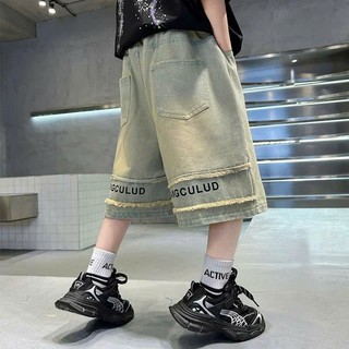 Quần Jean Ngố Bé Trai In Họa Tiết Chữ Sau Quần – Cá Tính & Năng Động (20–50kg)