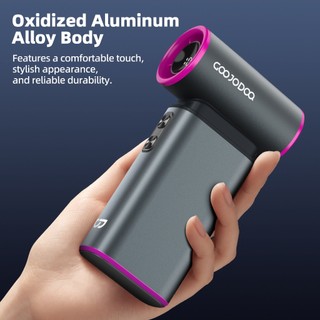 Quạt cầm tay mini GOOJODOQ 6000mah Quạt Turbo tốc độ cực cao có màn hình LED Hai vòi phun gió