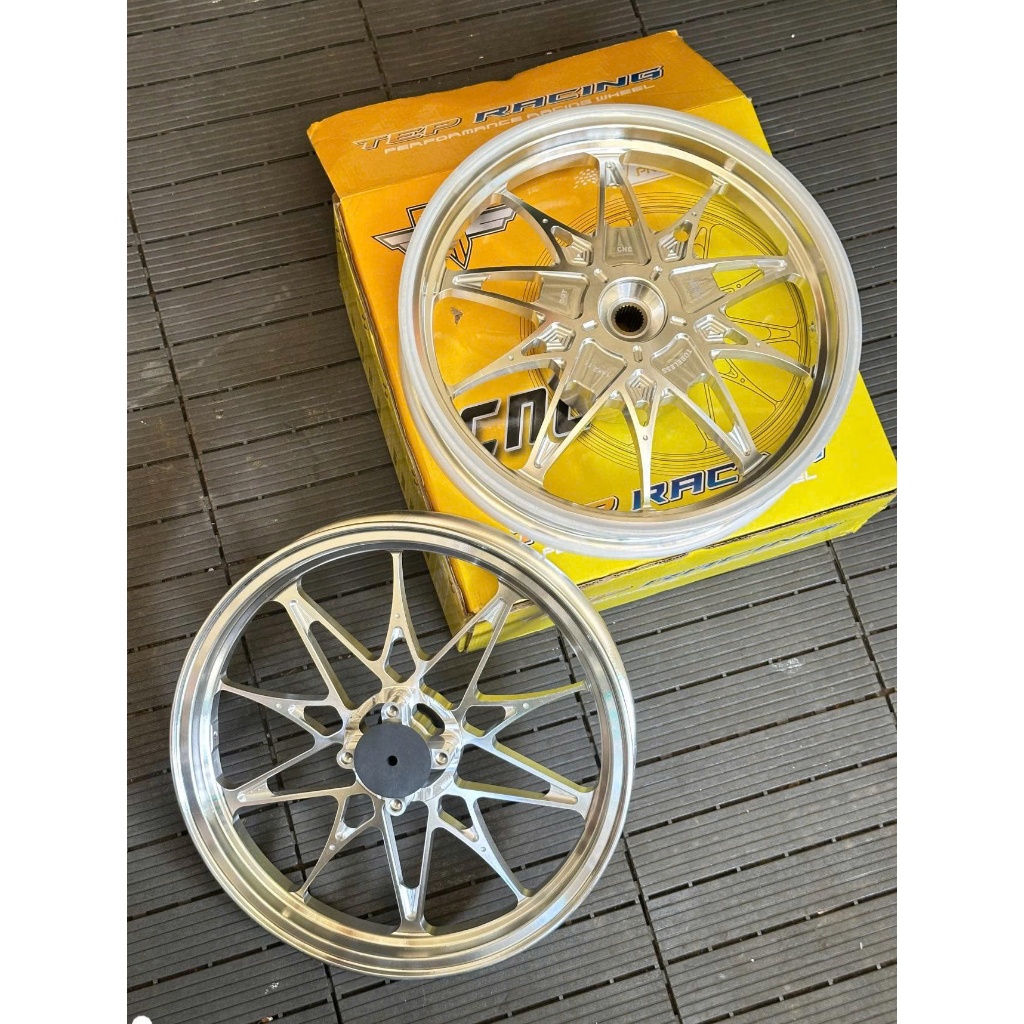 Mâm CNC 10 cây Màu Crom / Đen Chính Hãng TEP RACINGcho xe AirBlade ...
