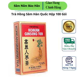 Trà Hồng Sâm Hàn Quốc - Hộp 100 Gói, Hỗ Trợ Thanh Lọc Cơ Thể