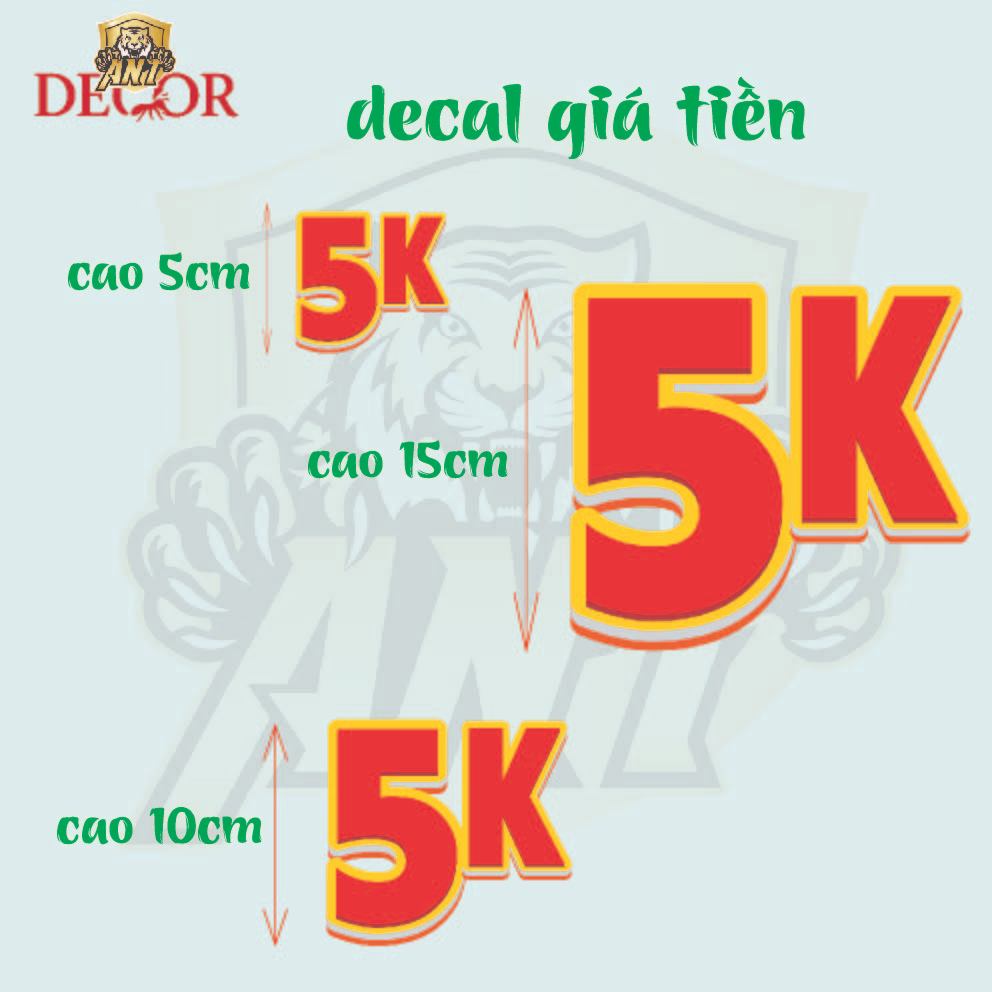 Decal Dán Chữ GIÁ TIỀN 10K 20K 30K – Nhãn Dán Giá Tiền Xe Ăn Vặt, Nước Uống – Dễ Dán, Bền Đẹp, Nổi Bật