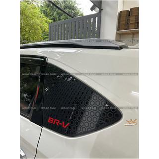 Decal dán kính hong Honda BRV, calang phản quang 3M cắt sẵn, chất liệu decal cao cấp đen mờ không để lại keo