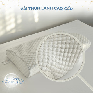 Gối công thái học băng lạnh chất liệu Memory Foam M2T BEDDING hỗ trợ tư thế ngủ_KT 30X50cm