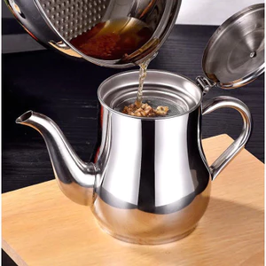 Ấm Lọc Dầu, Bình Lọc Dầu Bằng Thép Không Gỉ 800ml Dự Trữ Dầu Ăn, Có Vòi Rót Và Lưới Lọc Lọc Dầu Thừa Sau Chế Biến DASEP