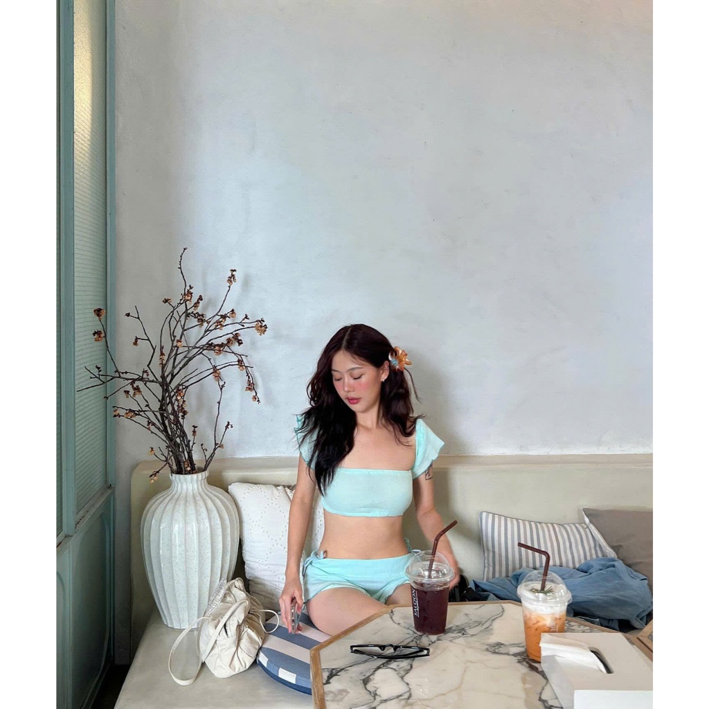 (B2507-LiLyBikini) SET BIKINI 3 MẢNH XUYẾN THẤU DÂY RÚT CÁ TÍNH