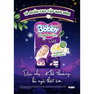 Tã Bỉm Boby Đêm organic Sleep Well cái cấp cho bé giấc ngủ ngon xuyên đêm