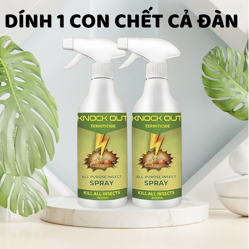 Chai Diệt Mối Mọt Siêu Mạnh Knock Out 500ml, Diệt Mối Tận Gốc, Diệt Mối Mọt Gỗ, Tường, Tủ Bếp,Sàn Gỗ