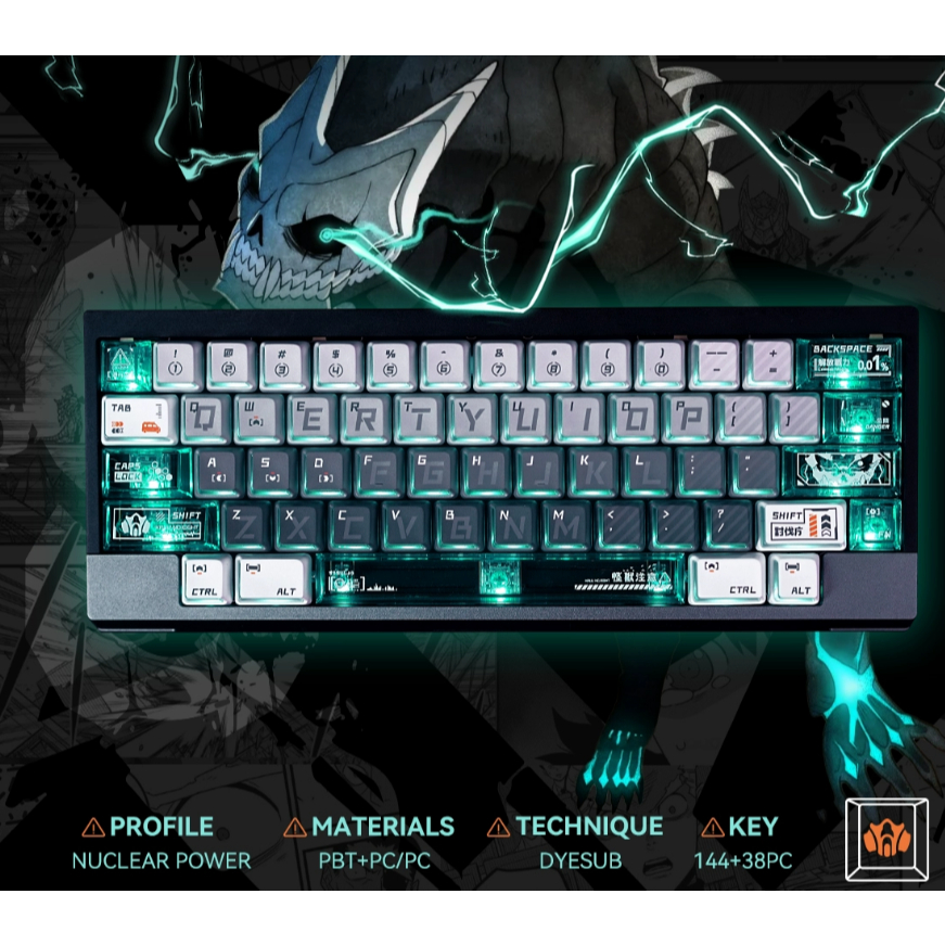 Keycaps Monster No. 8 theme keycap 68 nuclear power height PC ...