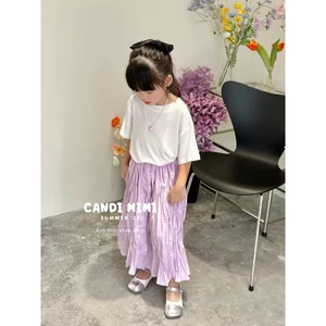 CANDI MIMI Chân váy dài nhún bèo - Phong cách Hàn Quốc