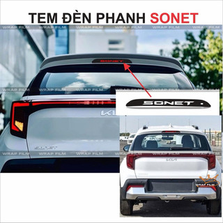 Tem dán đèn phanh KIA SONET 2022-2025 - Tem dán Carbon 6D cao cấp có lỗ thoát khí không để lại bọt bong bóng