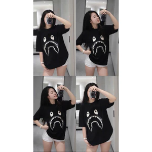 Áo Thun Bape Cá Mập Cá Tính Áo Phông Chất Vải Cotton 2 Chiều Dày Dặn