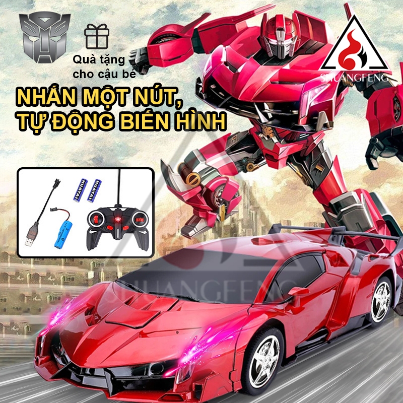 Xe ô tô điều khiển từ xa biến hình rô bot xoay 360 độ pin sạc siêu bền ...