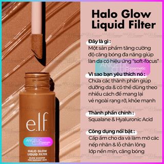 Kem Lót Dạng Lỏng ELF, Kem Lót 3 in 1 E.L.F Halo Glow Liquid Filter Tạo Hiệu Ứng Da Căng Bóng Hỗ Trợ Cấp Ẩm 31.5ml