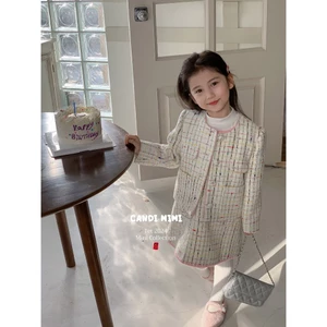 CANDI MIMI Váy dạ tweed dáng suông có túi - Phong cách Hàn Quốc