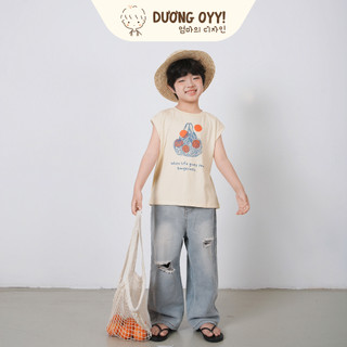 Áo thun ba lỗ trẻ em bé trai in QUẢ QUÝT cotton cao cấp size 14-35KG style Hàn Quốc | Dương Oyy 010425211