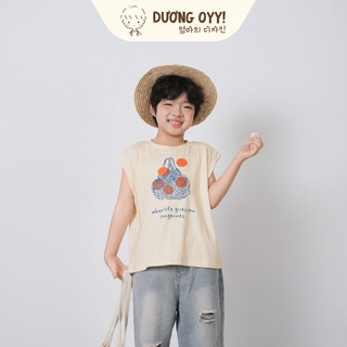 Áo thun ba lỗ trẻ em bé trai in QUẢ QUÝT cotton cao cấp size 14-35KG style Hàn Quốc | Dương Oyy 010425211