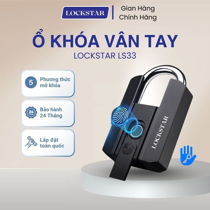LOCKSTAR Ổ khóa cửa cổng vân tay LS33 bảo hành chính hãng 3in1 vân tay ...