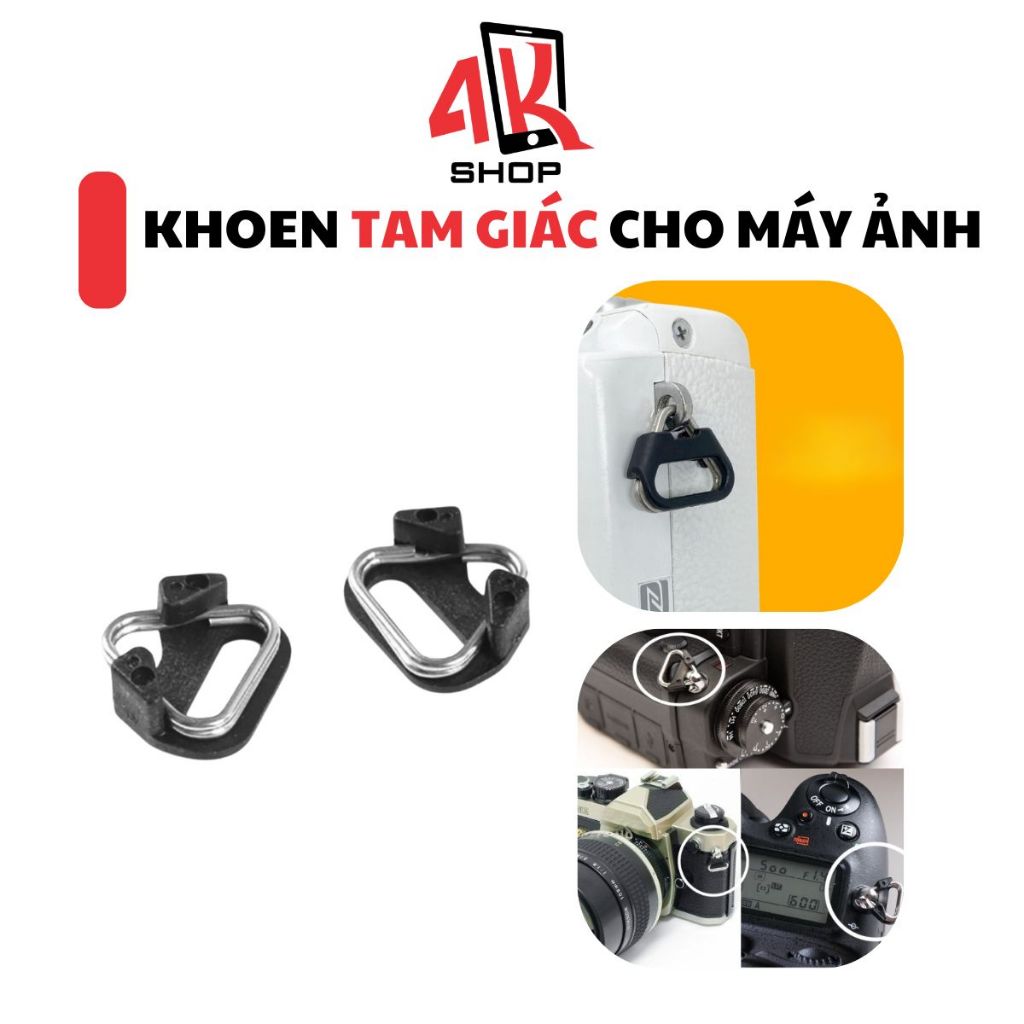 Cặp khoen gắn dây đeo máy ảnh chốt khóa tam giác dây đeo máy ảnh
