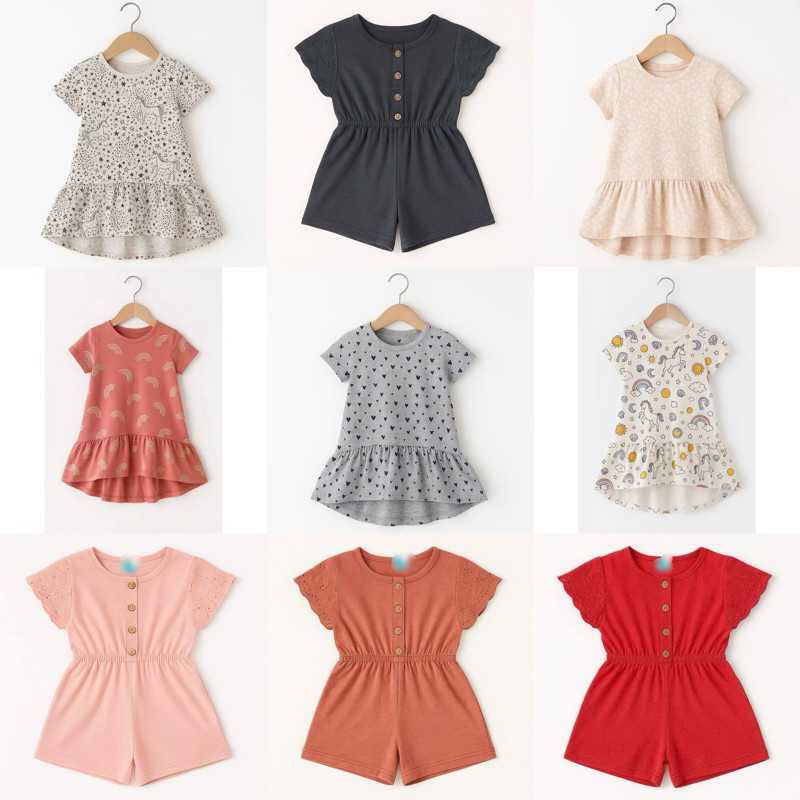 Váy Bé Gái Jumpsuit Cotton Xuất Dư Nhiều Mẫu Xinh Yêu Cho Bé 10-40kg C1880 F0084 A852