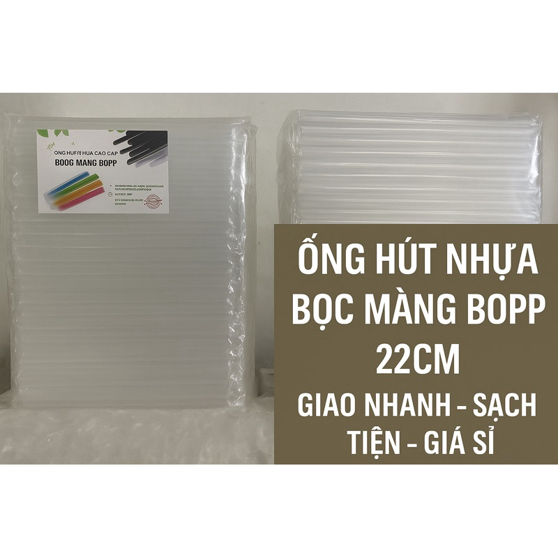 Bịch Ống Hút nhựa phi 6/8/12  bọc màng BOPP An Toàn -Vệ Sinh