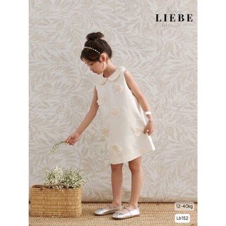 [B&G] Đầm váy LB dáng A cổ sen trắng dự tiệc đi chơi mùa hè cho bé gái từ 10-40kg(2-11 tuổi)