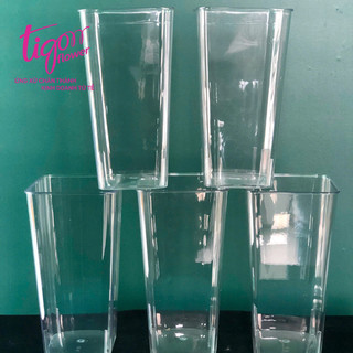COMBO 5 XÔ MICA ĐỰNG HOA, LÁ, DECOR NHÀ CỬA, CỬA HÀNG SIZE ĐẠI (14x19x38cm)- tiện lợi, dễ dàng sử dụng