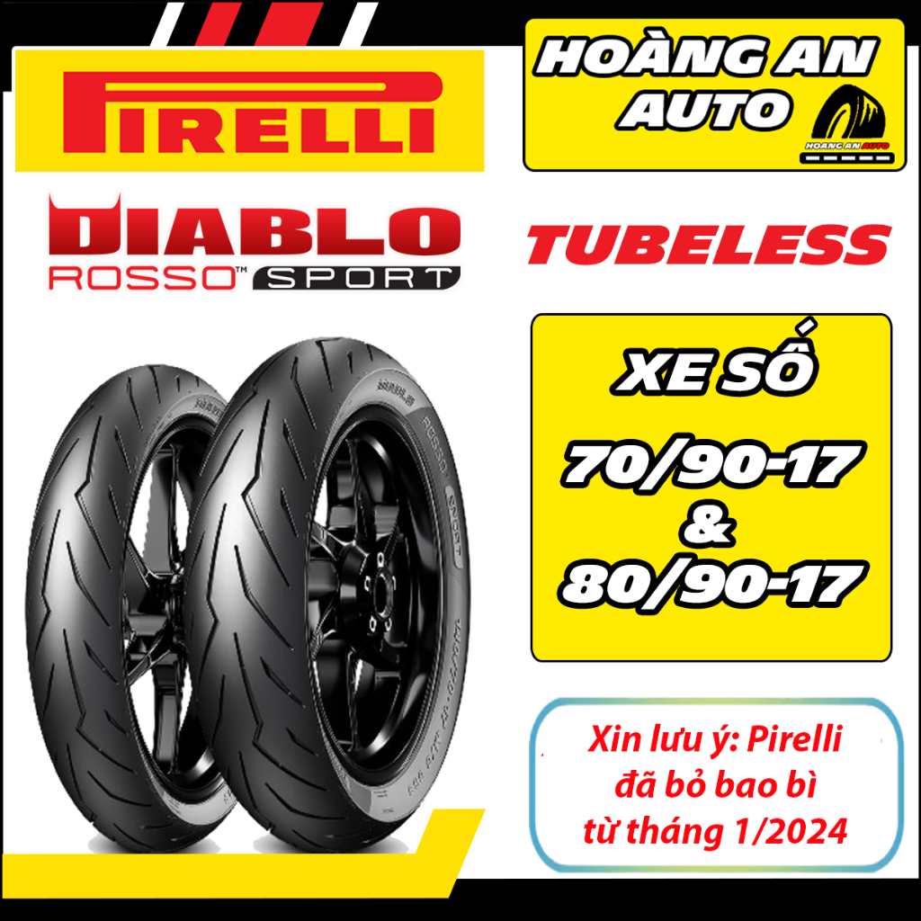 (ROSSO SPORT - 70/90-17 & 80/90-17) Cặp vỏ lốp xe Pirelli cho Raider ...