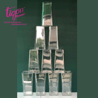 COMBO 10 XÔ MICA ĐỰNG HOA, LÁ, DECOR NHÀ CỬA, CỬA HÀNG SIZE TRUNG (12x16x30cm) - tiện lợi, dễ dàng sử dụng
